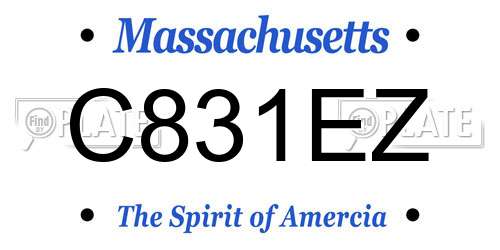 C831EZ Massachusetts License Plate