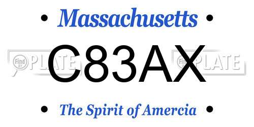 C83AX Massachusetts License Plate