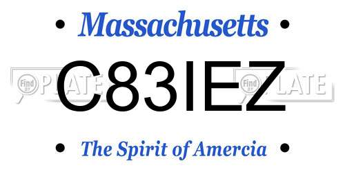 C83IEZ Massachusetts License Plate