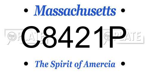 C8421P Massachusetts License Plate
