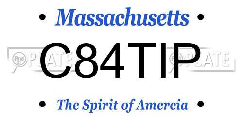 C84TIP Massachusetts License Plate