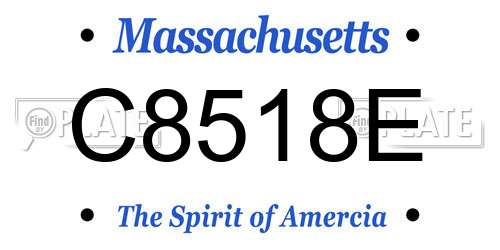 C8518E Massachusetts License Plate