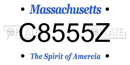 C8555Z Massachusetts License Plate
