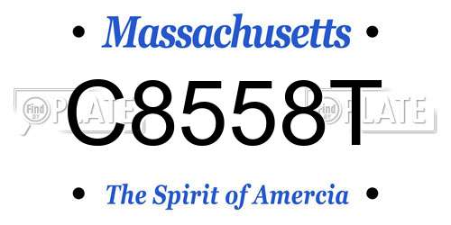 C8558T Massachusetts License Plate