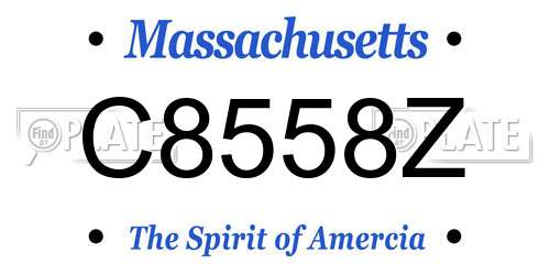 C8558Z Massachusetts License Plate