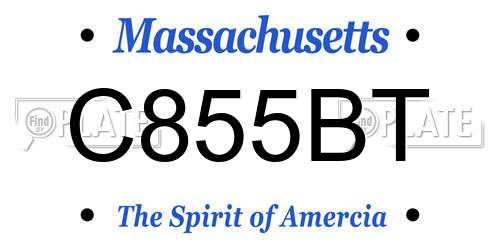 C855BT Massachusetts License Plate