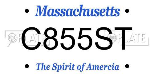 C855ST Massachusetts License Plate