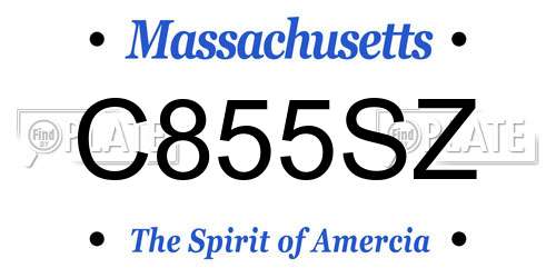 C855SZ Massachusetts License Plate