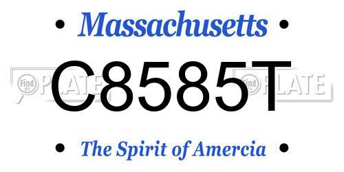 C8585T Massachusetts License Plate