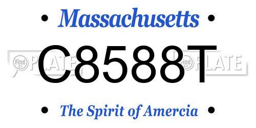 C8588T Massachusetts License Plate