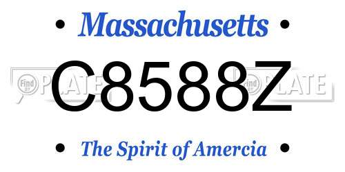 C8588Z Massachusetts License Plate