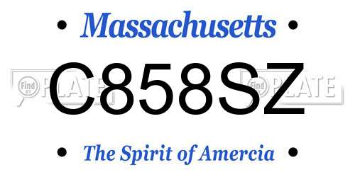 C858SZ Massachusetts License Plate