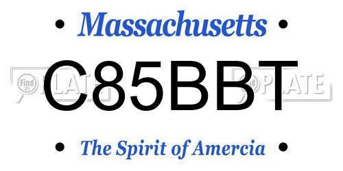 C85BBT Massachusetts License Plate
