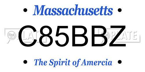 C85BBZ Massachusetts License Plate