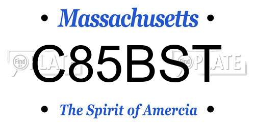 C85BST Massachusetts License Plate