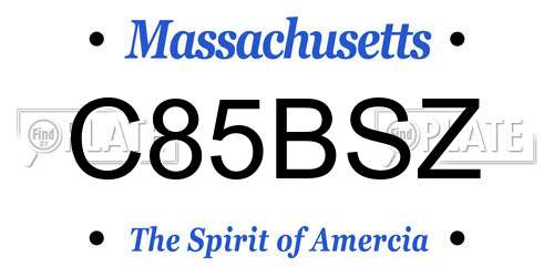 C85BSZ Massachusetts License Plate