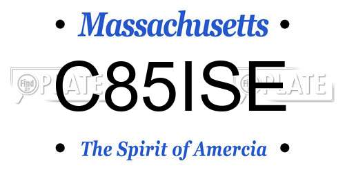 C85ISE Massachusetts License Plate