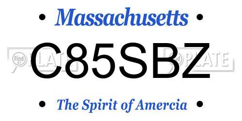 C85SBZ Massachusetts License Plate