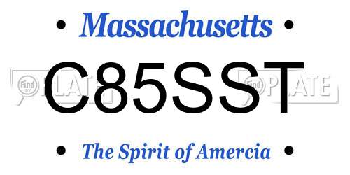 C85SST Massachusetts License Plate