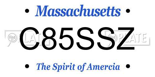 C85SSZ Massachusetts License Plate