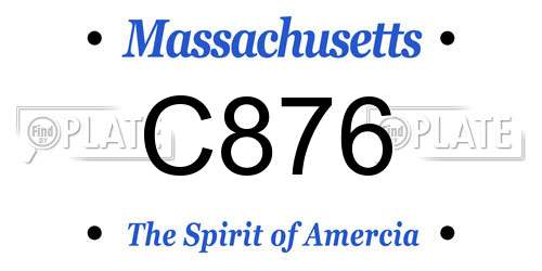 C876 Massachusetts License Plate