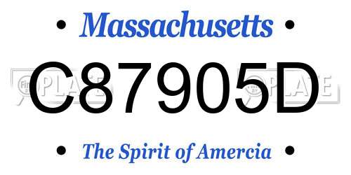 C87905D Massachusetts License Plate