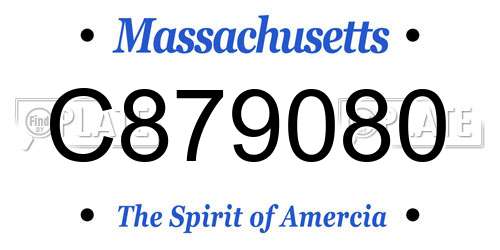 C879080 Massachusetts License Plate