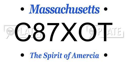 C87XOT Massachusetts License Plate