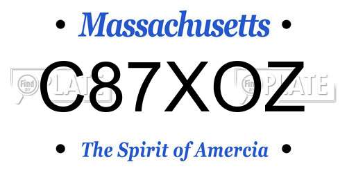 C87XOZ Massachusetts License Plate