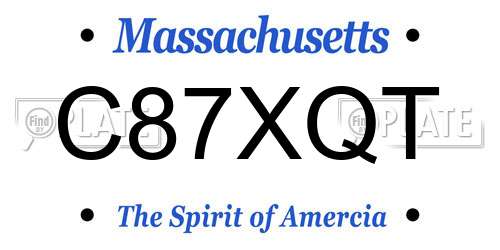 C87XQT Massachusetts License Plate
