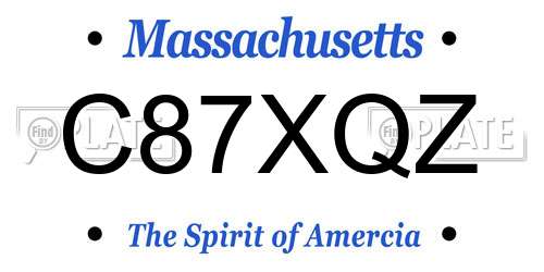 C87XQZ Massachusetts License Plate