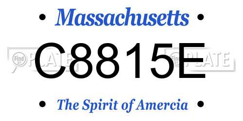 C8815E Massachusetts License Plate