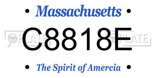 C8818E Massachusetts License Plate