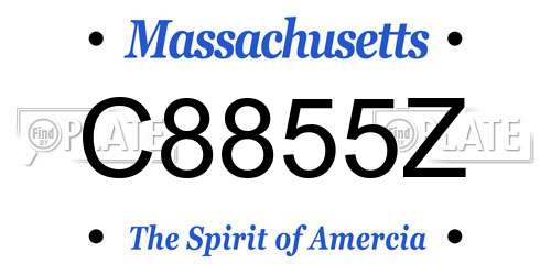 C8855Z Massachusetts License Plate