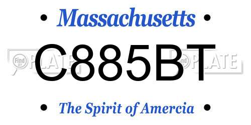 C885BT Massachusetts License Plate