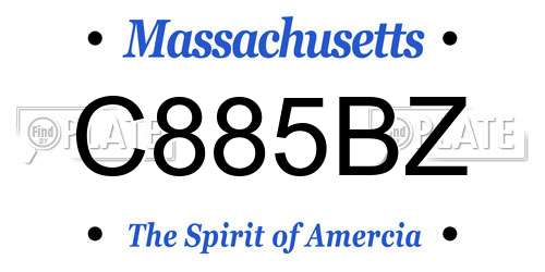 C885BZ Massachusetts License Plate