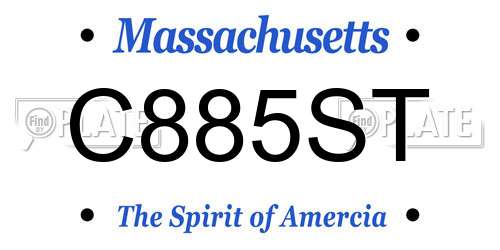 C885ST Massachusetts License Plate