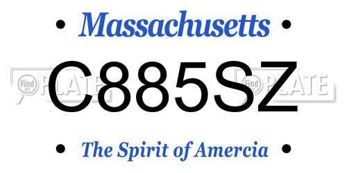C885SZ Massachusetts License Plate