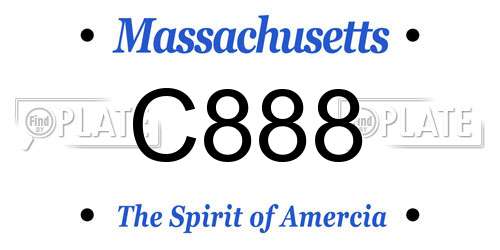 C888 Massachusetts License Plate