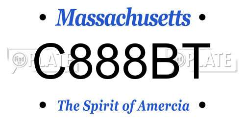 C888BT Massachusetts License Plate