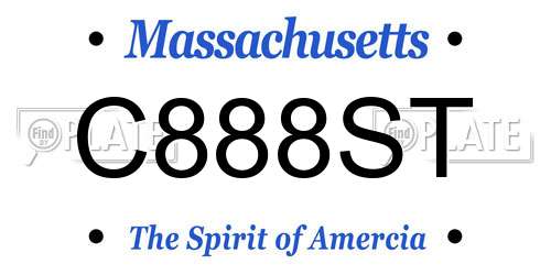 C888ST Massachusetts License Plate