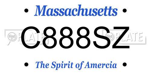 C888SZ Massachusetts License Plate