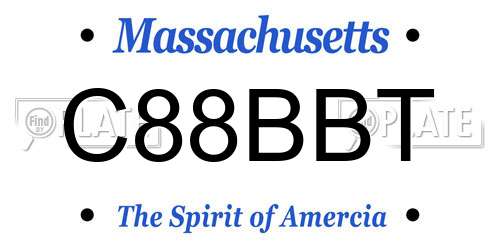 C88BBT Massachusetts License Plate