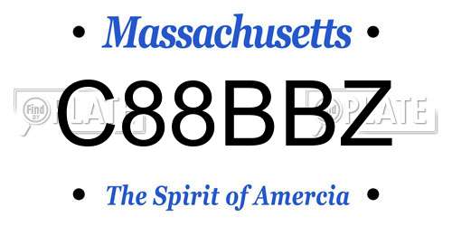 C88BBZ Massachusetts License Plate