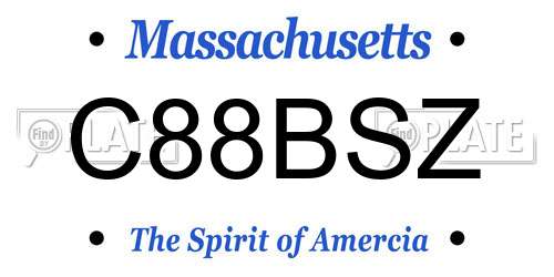 C88BSZ Massachusetts License Plate