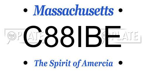 C88IBE Massachusetts License Plate