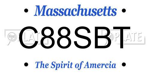 C88SBT Massachusetts License Plate