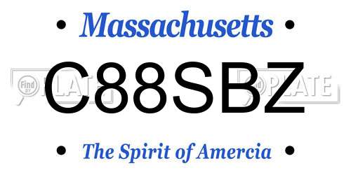 C88SBZ Massachusetts License Plate