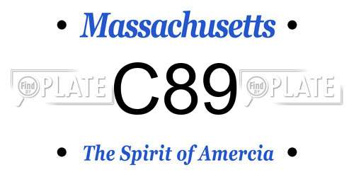 C89 Massachusetts License Plate