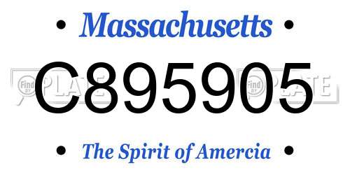 C895905 Massachusetts License Plate